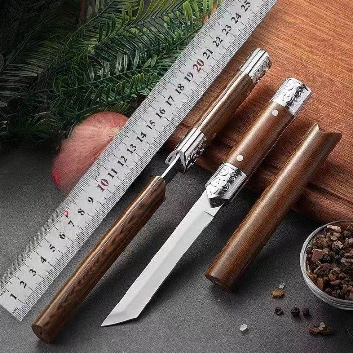 BowLift | Handcrafted Utility Knife | Japanese-Style Geometric Handle | High-Carbon Stainless Steel Blade | >60° Bevel Angle | Precision Culinary Instrument with Reinforced ABS Polymer Grip
