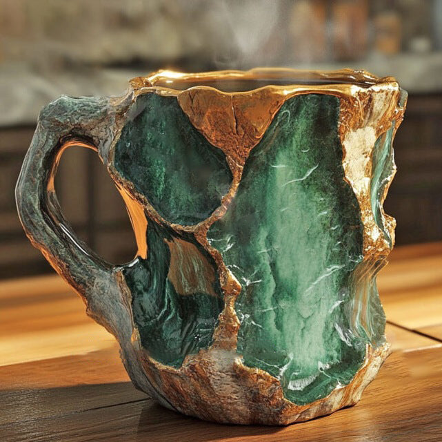 BowLift | Handcrafted Mineral Crystal Mug – Insulated, Microwave Safe, 350-450 ml, Unique Design
