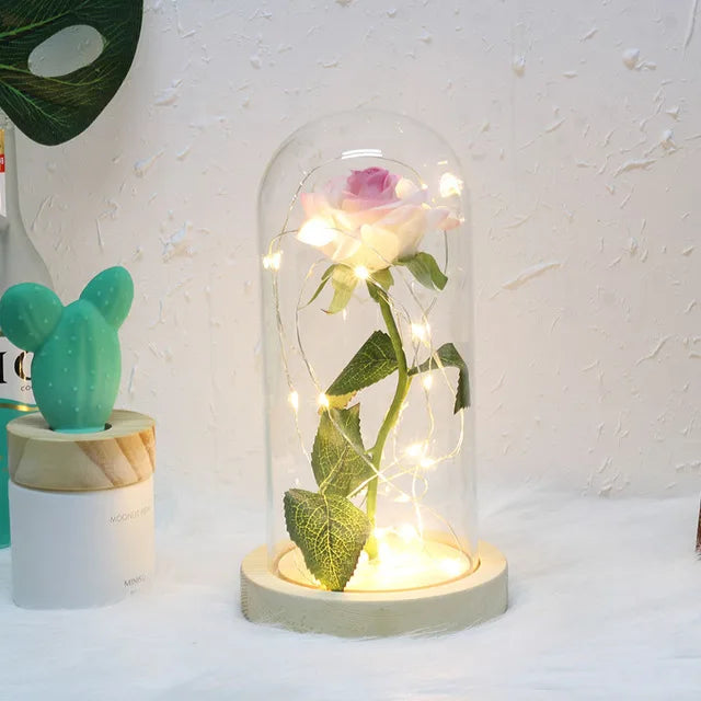 BowLift | Eternal Rose in Glass Dome | Handpicked, LED Lit & Ideal for Romantic Gifts and Home Decor