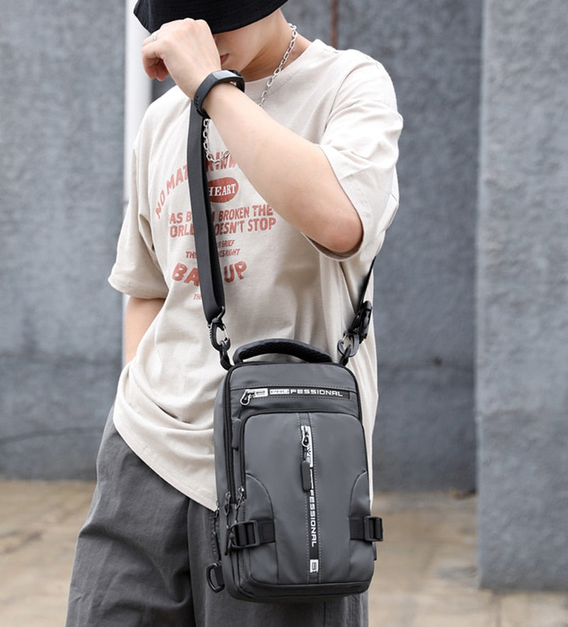 BowLift | Waterproof Oxford Crossbody Bag, Anti-Theft Sling Bag, USB Charging & Multi-Pocket Design