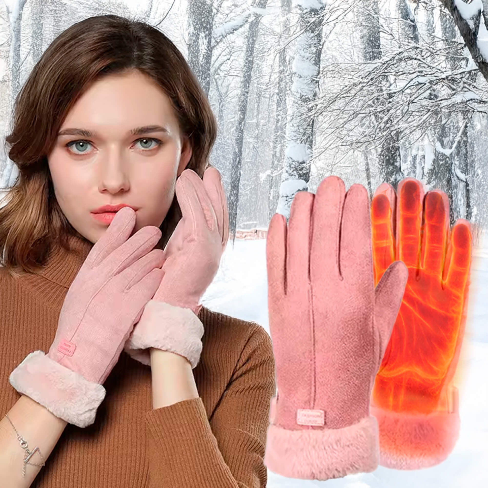 BowLift | Heated Gloves for Women UK – Ladies Thermal Waterproof Winter Gloves with Touch Screen & USB Rechargeable Warm Design
