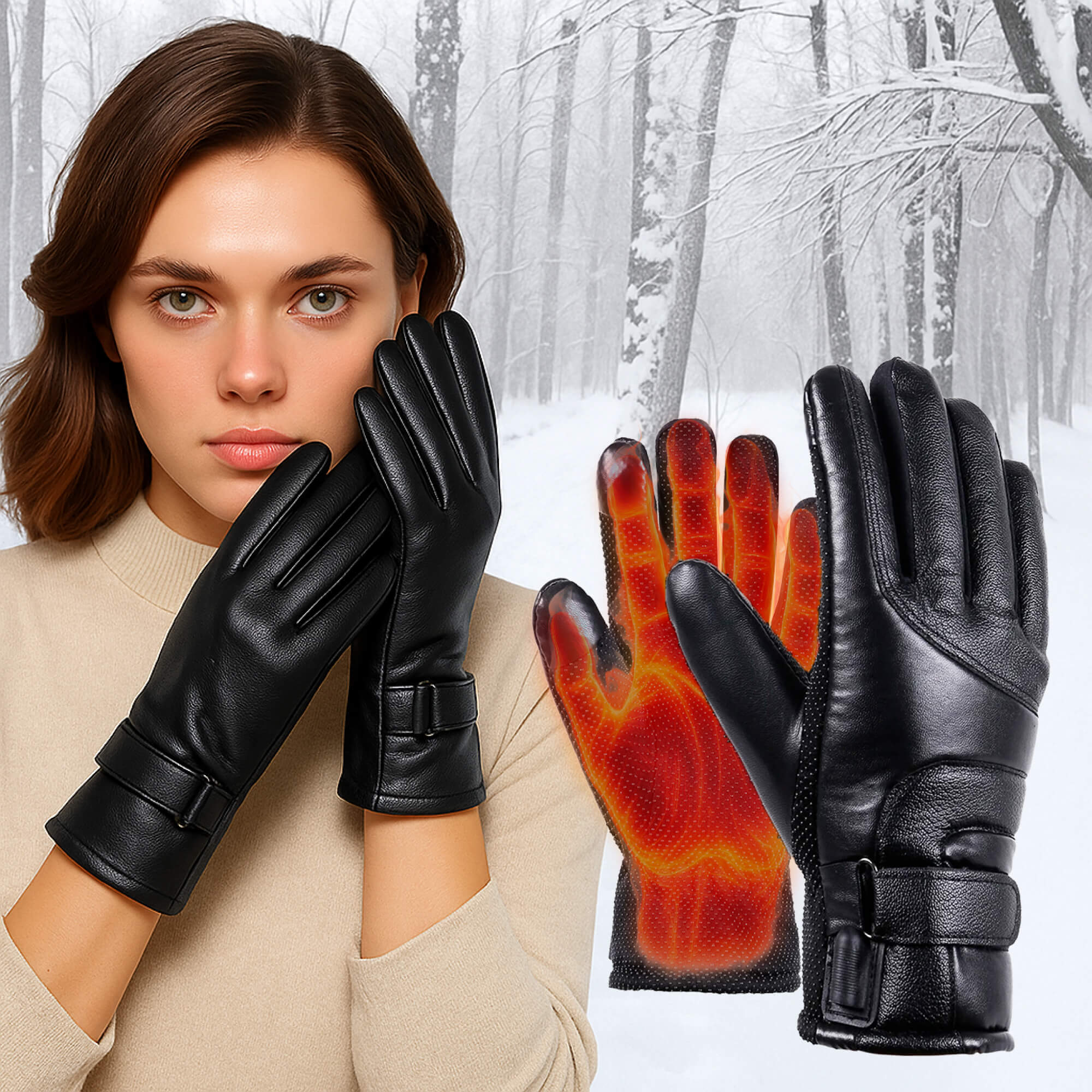 BowLift | Heated Gloves for Women UK – Ladies Thermal Waterproof Winter Gloves with Touch Screen & USB Rechargeable Warm Design