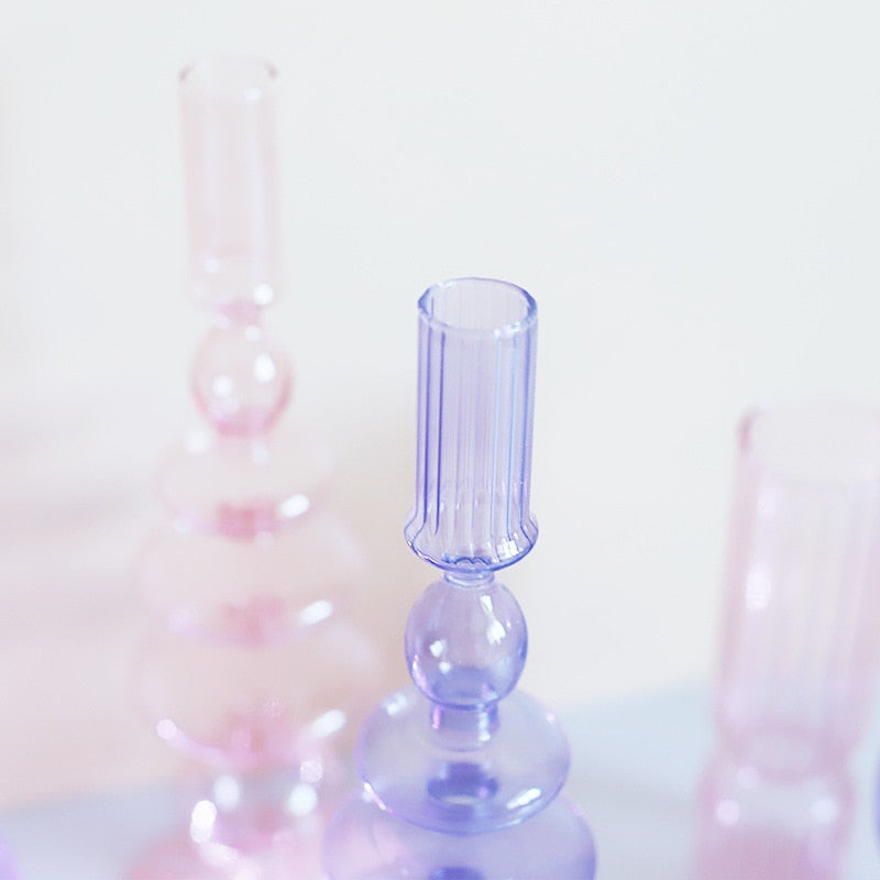 BowLift | Lilac Candle Holder made of Glass