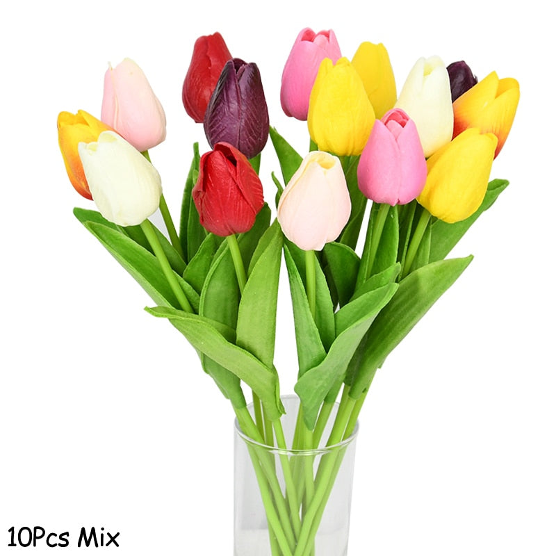 BowLift | Artificial Flower Bouquet with Tulips, Decoration (10 Pieces)