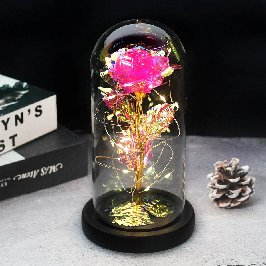 BowLift | Eternal Rose in Glass Dome | Handpicked, LED Lit & Ideal for Romantic Gifts and Home Decor