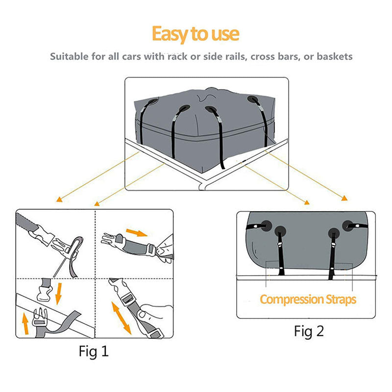 BowLift | Waterproof Sun-Proof Car Roof Bag, Cargo Transport Bag, Black