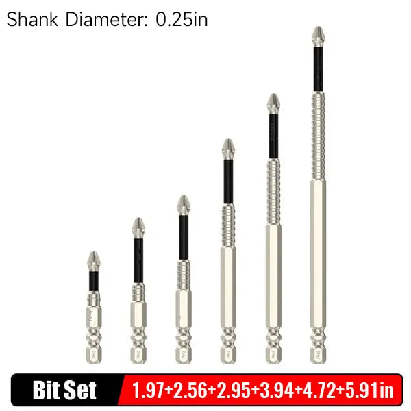 BowLift | Magnetic Bit Attachments – Non-Slip Phillips Bits for Cordless Drills