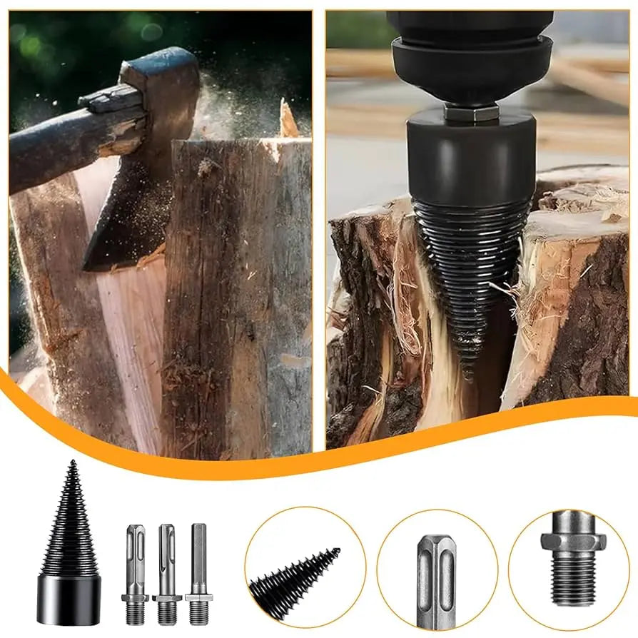 BowLift | Wood drill attachment – Efficient splitting attachment for firewood quickly and easily