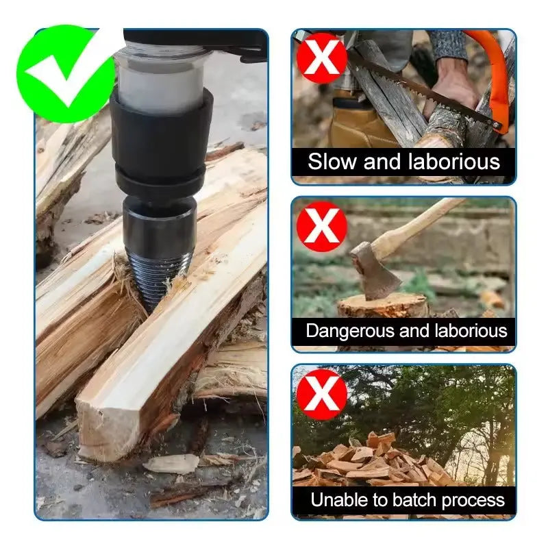 BowLift | Wood drill attachment – Efficient splitting attachment for firewood quickly and easily