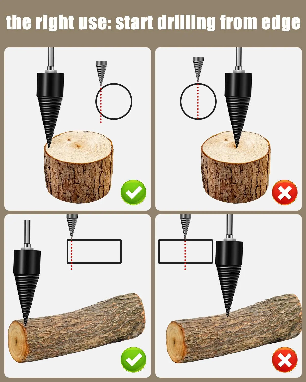BowLift | Wood splitting drill set – Energy-saving splitting with drill
