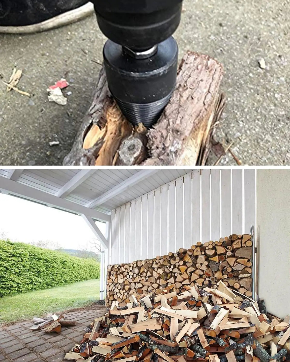 BowLift | Wood splitting drill set – Energy-saving splitting with drill