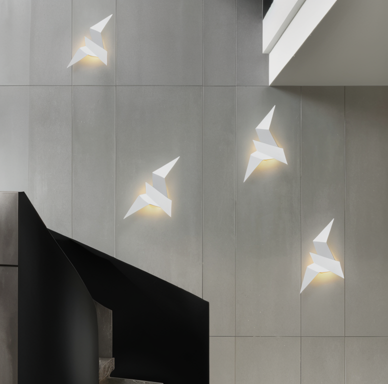 BowLift | OriTori Wall Light - Geometric Origami Bird Wall Light - Japanese Style Wall Light Design