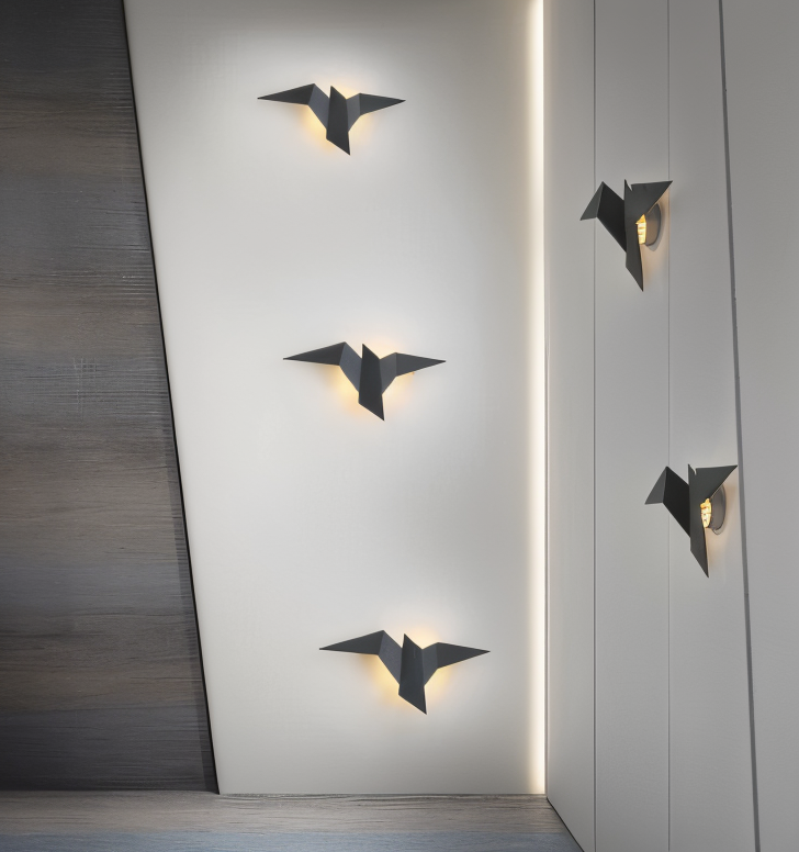 BowLift | OriTori Wall Light - Geometric Origami Bird Wall Light - Japanese Style Wall Light Design