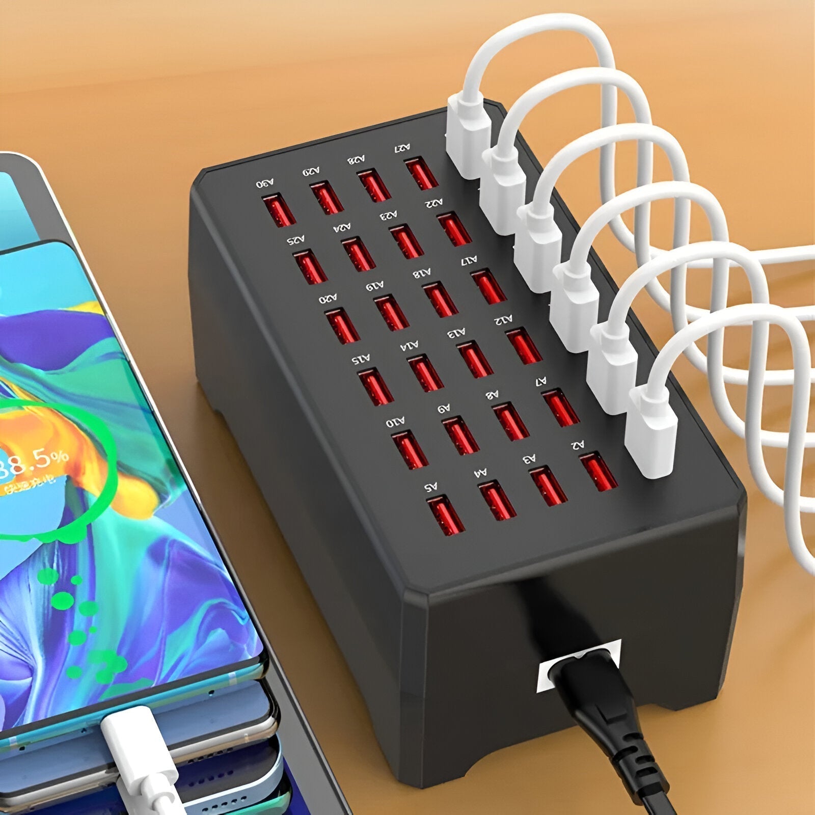 BowLift | PowerPort Pro – Universal Multi-USB Charging Station with 30 Ports (150W Output)