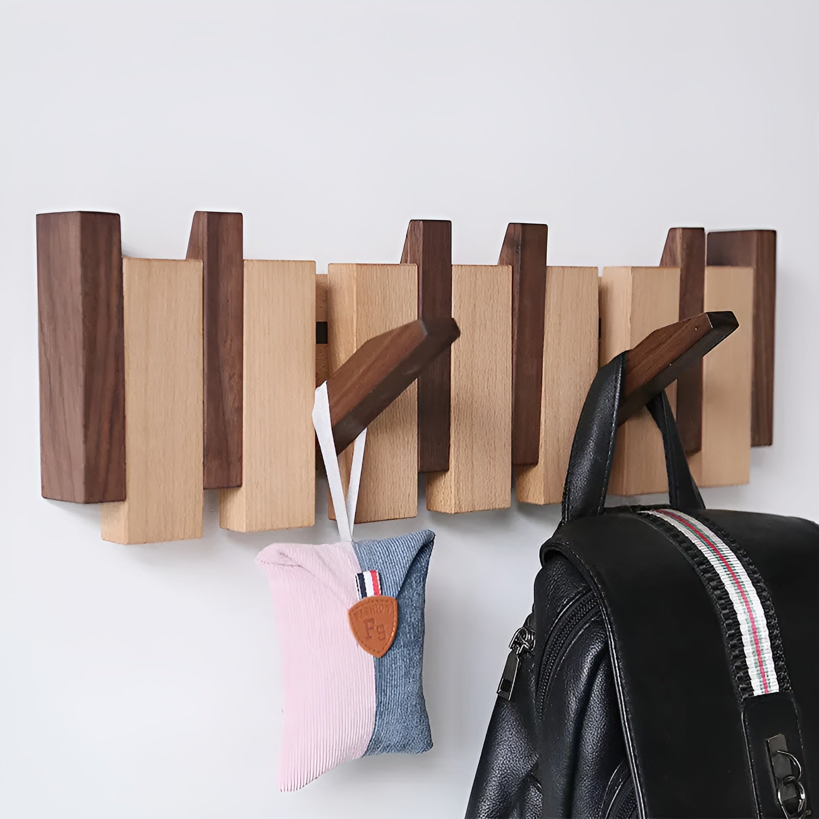 BowLift | RetroHooks - Wooden piano wall shelf with magnetic hooks