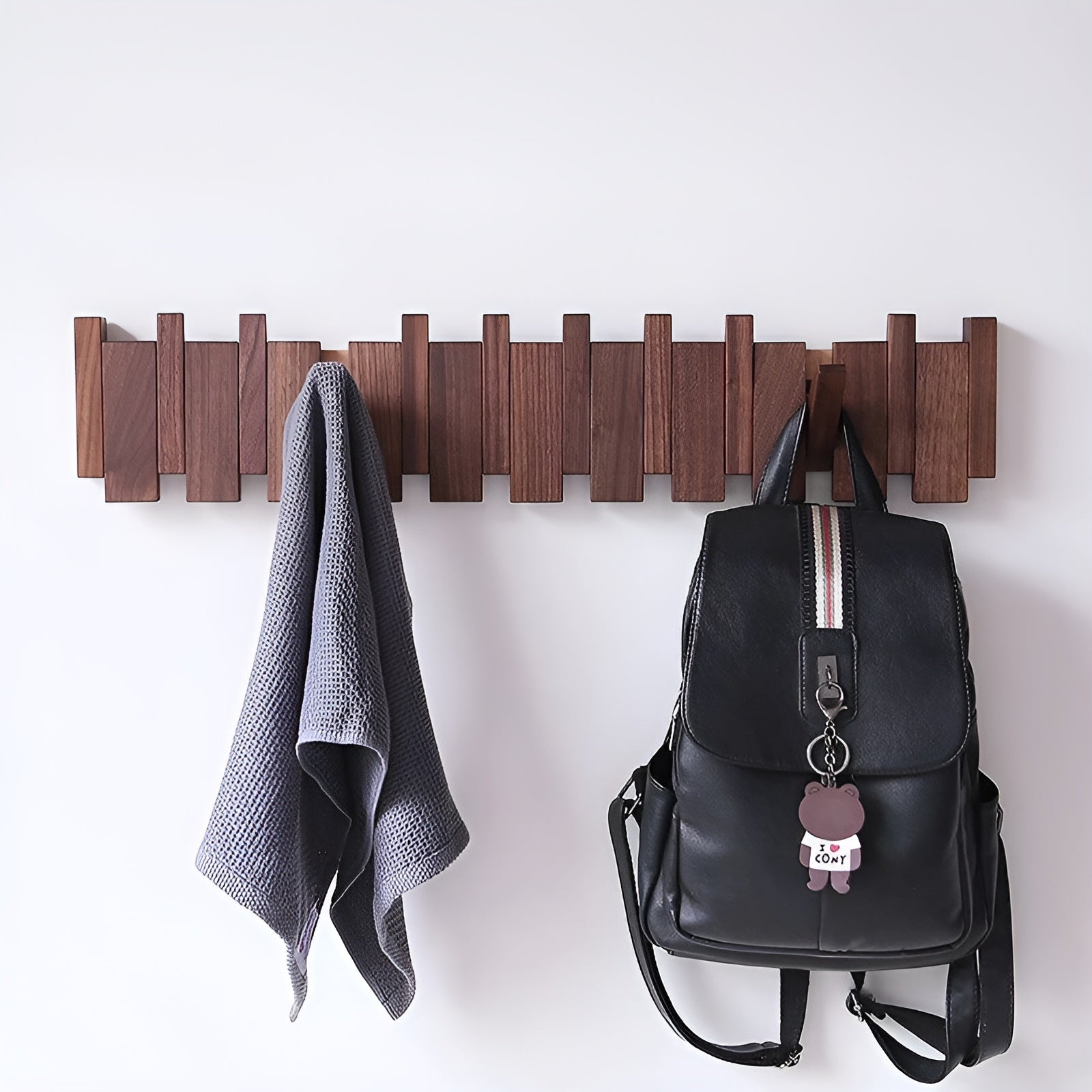 BowLift | RetroHooks - Wooden piano wall shelf with magnetic hooks