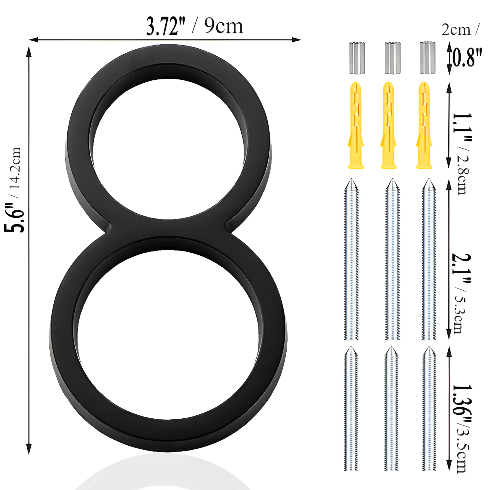 BowLift | Black Full House Number - House Number Modern - House Number Sign