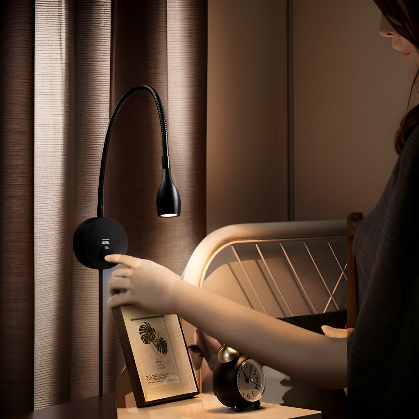 BowLift | Flexible Wall Reading Lamp | Dimmable Touch Control & Energy Efficient for Cozy Reading and Relaxation