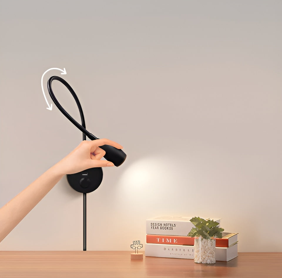 BowLift | Flexible Wall Reading Lamp | Dimmable Touch Control & Energy Efficient for Cozy Reading and Relaxation