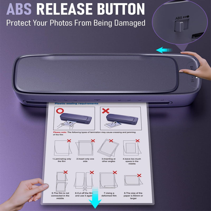BowLift | 13-inch 9 in 1 Hot & Cold Pouch Laminating Machine 60s Warm-Up No Jam laminator Machine 11x17 with 30 Laminating Sheets for Home Office Use