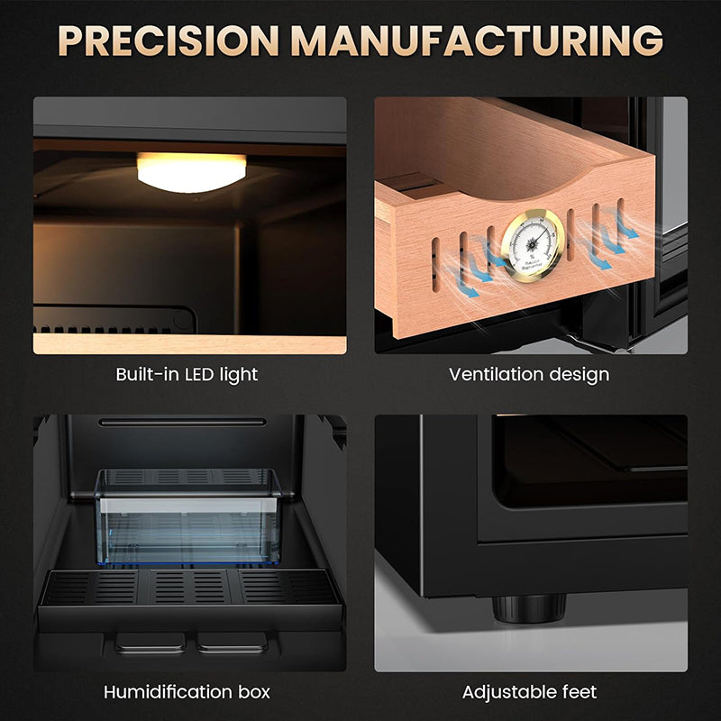 BowLift | 16L Electric Humidor 100 Cigars Humidor Cabinet with Cooling Temperature Control Electric Cooling Cigar Fridge