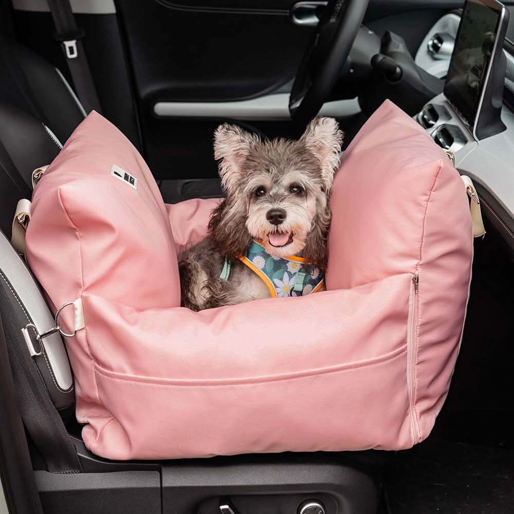 BowLift | Dog seat bed with safety belt & non-slip base for car & home