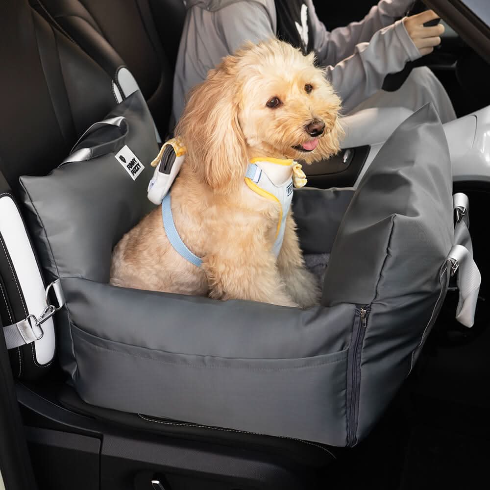 BowLift | Dog seat bed with safety belt & non-slip base for car & home