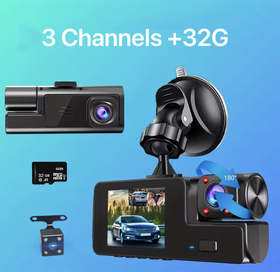BowLift | 3 Channel Dash Cam Front and Rear Inside