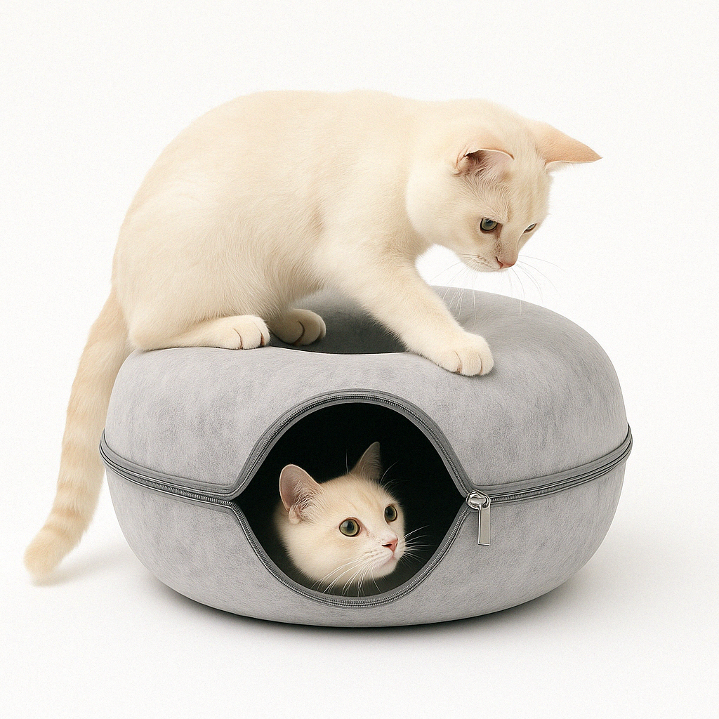 BowLift | Cat Bed Felt Tunnel Cave for Multi Cats