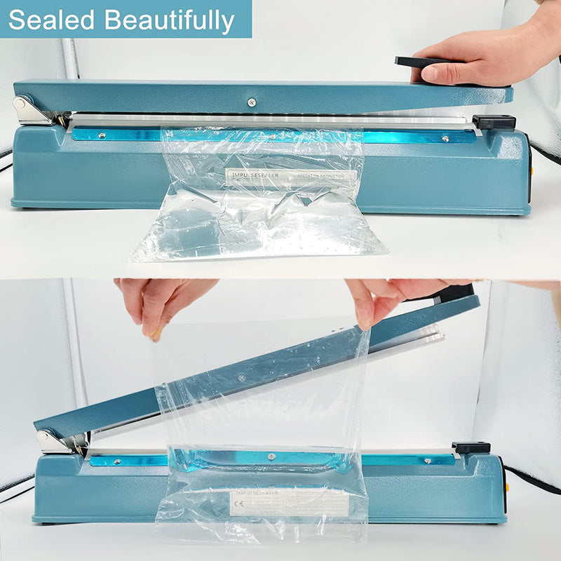 BowLift | 16 inch Impulse Sealer Heat Sealer Metal Plastic Bag Sealer Heat Seal Mylar Bag Sealer Sealing Machine with 4 Repair Kit