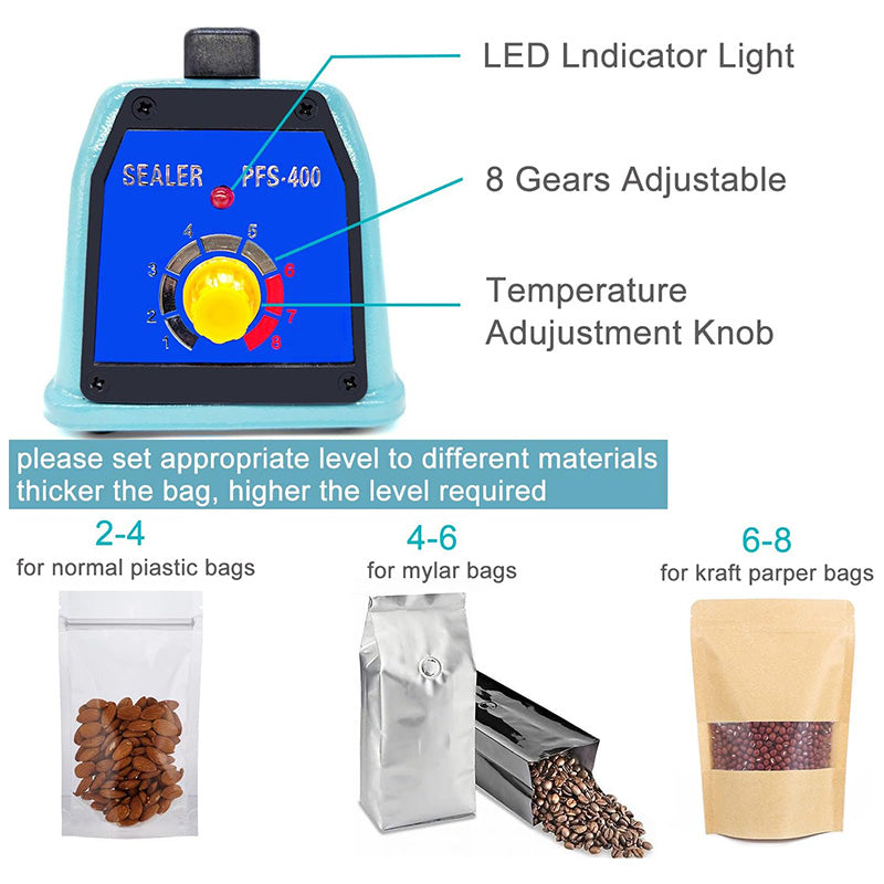 BowLift | 16 inch Impulse Sealer Heat Sealer Metal Plastic Bag Sealer Heat Seal Mylar Bag Sealer Sealing Machine with 4 Repair Kit