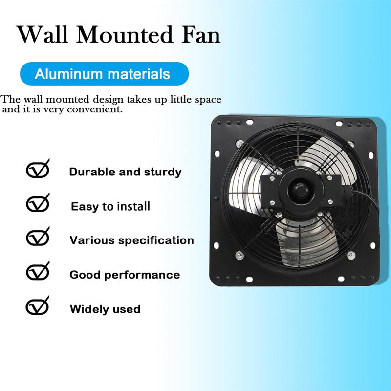 BowLift | 10 inch Industrial Ventilation Extractor Shutter Exhaust Fan for Home Attic Garage Greenhouse Shed Basement with Mesh Screen