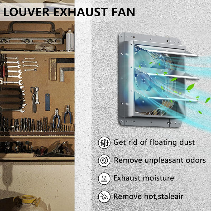 BowLift | 16 inch Industrial Ventilation Extractor Shutter Exhaust Fan For Greenhouse Shed Shop Garage