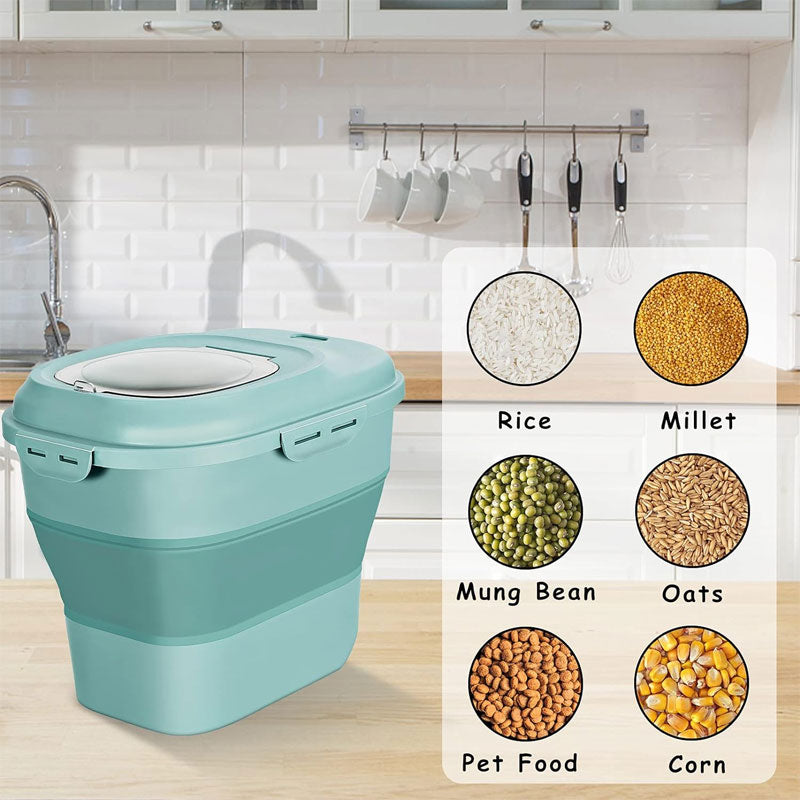 BowLift | Grain Rice Food Storage Container, Foldable, With Roller Seal Lock Lid