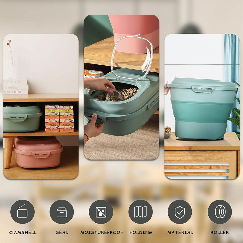 BowLift | Grain Rice Food Storage Container, Foldable, With Roller Seal Lock Lid