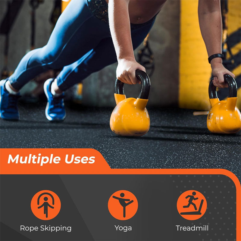 BowLift | 0.4 Inch Home Gym Fitness Flooring, 6 Piece Gym Floor Mats, Interlocking Rubber Floor Mats, 24" x 24" Fitness Exercise Equipment Mats For Gym, Home