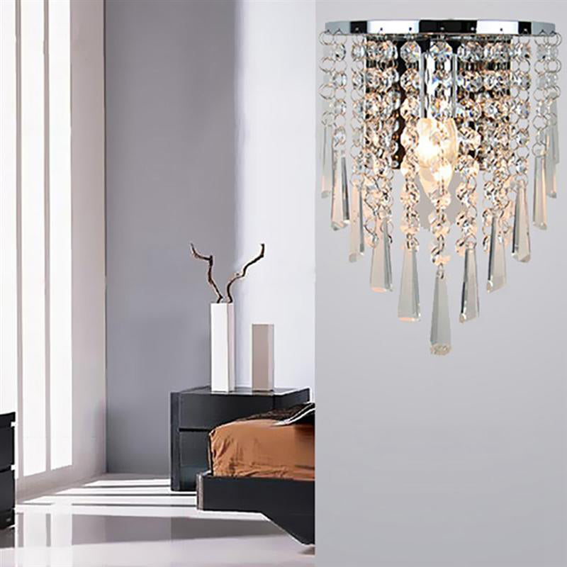 BowLift | Modern Chrome Crystal Drop Wall Lamps