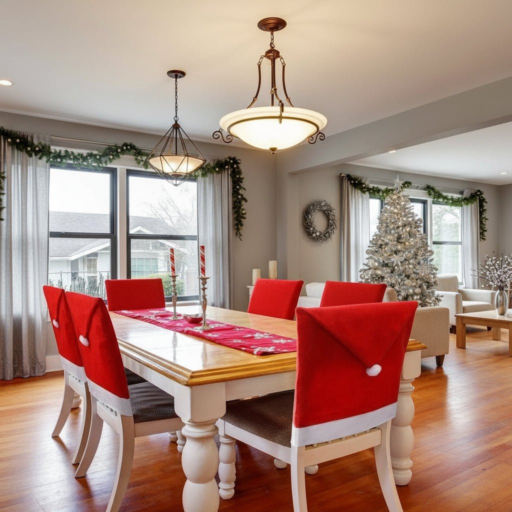 BowLift | 2-pack chair covers with Santa hat for festive table decoration