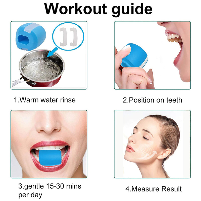 BowLift | Jawline Sculptor | Jaw Toner Food-Grade Silica Gel Facial Exerciser for Slimming & Defining Mewing at Home or On-the-Go