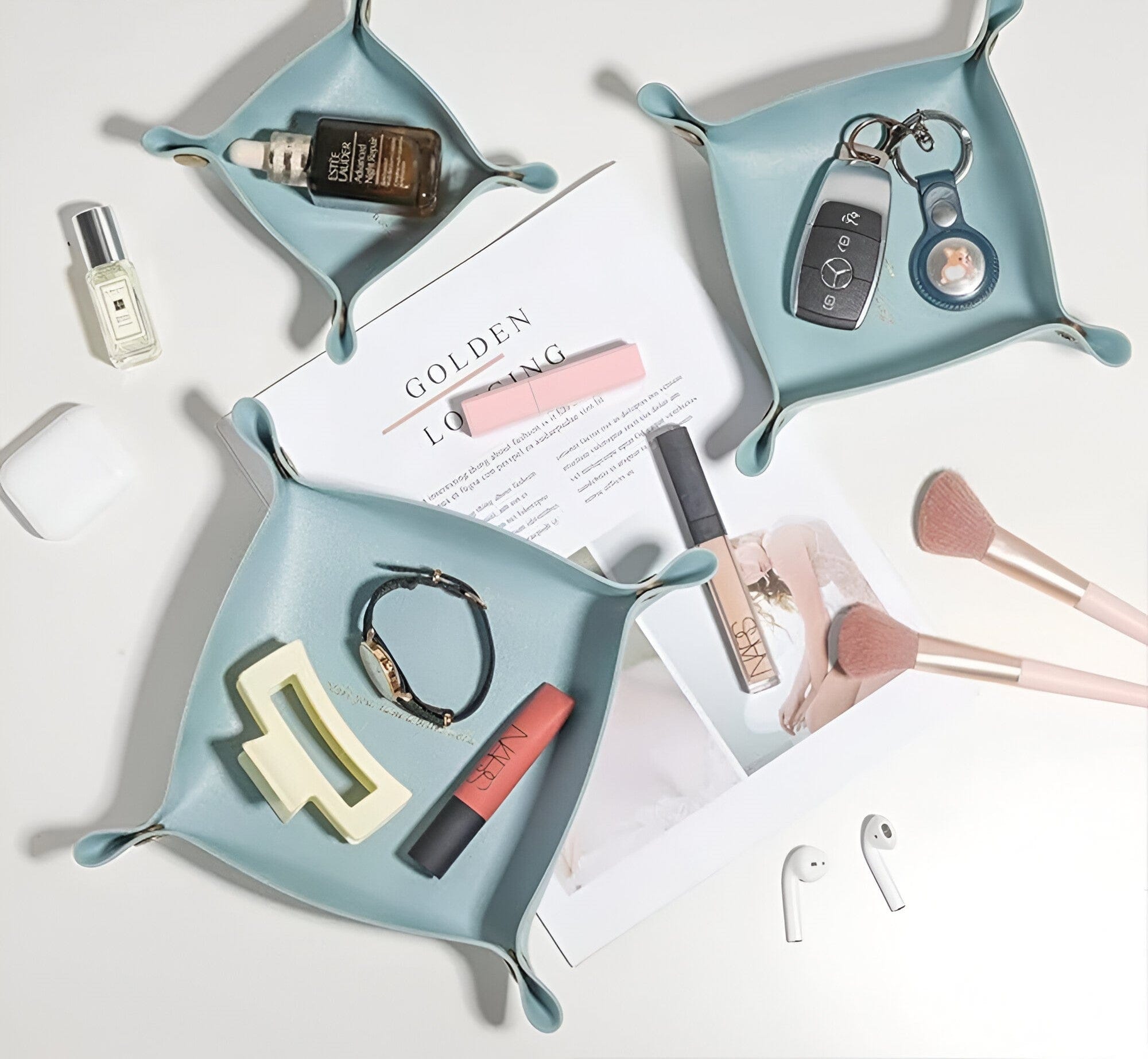 BowLift | Leather tray catch basin storage box