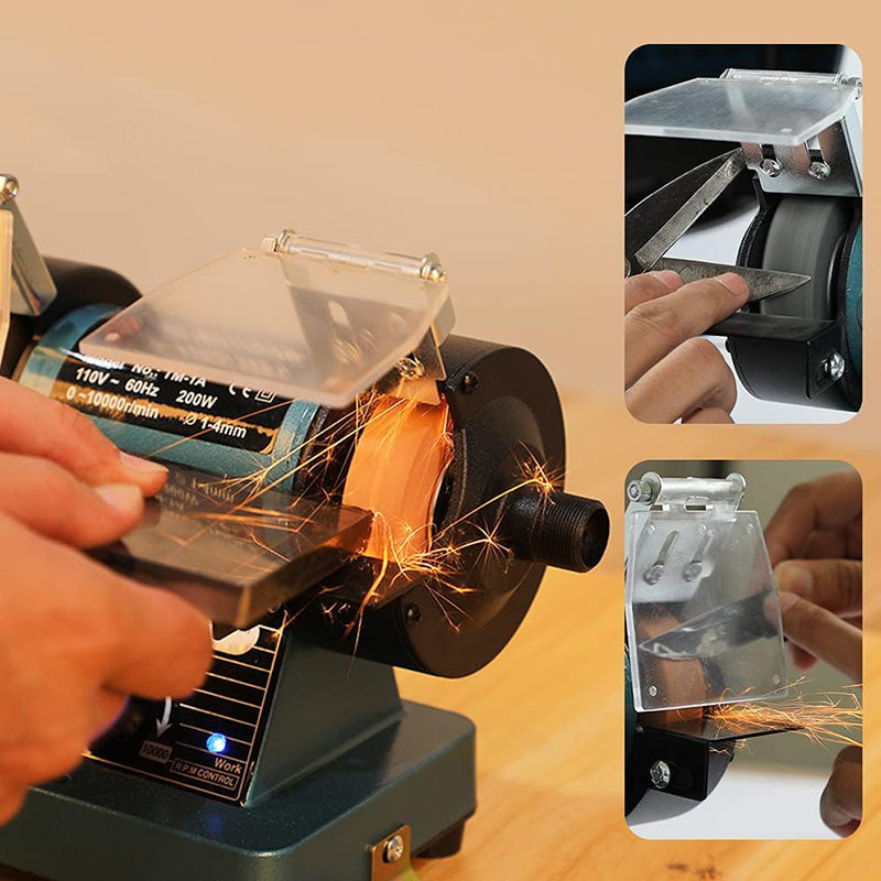 BowLift | Mini Bench Grinder for Polishing, Buffing Jewelry Making Bench Polisher and Professional Lapidary Equipment for Rocks, Metals, and Gems