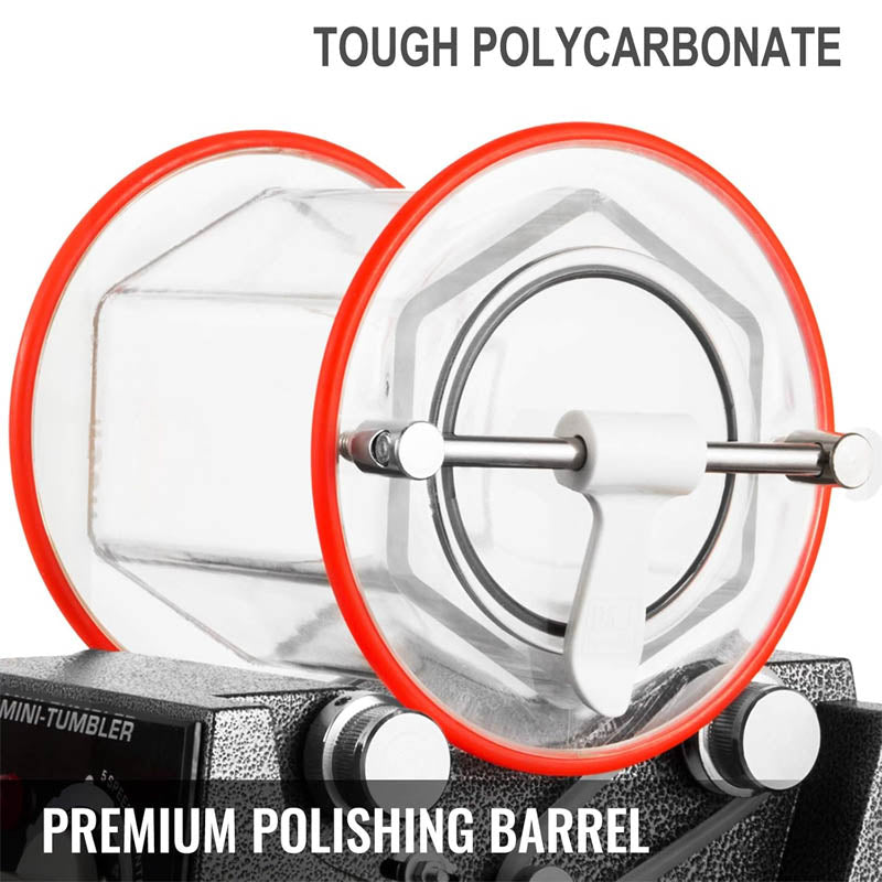 BowLift | Jewelry Polisher 6.6lbs/3kg Capacity Mini Rotary Tumbler Machine with Glass Barrel Lock Buckle Rotary Tumbler