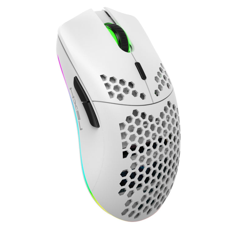 BowLift | HXSJ T66 7 Button Colorful Lighting Programmable Gaming Wireless Mouse (White)