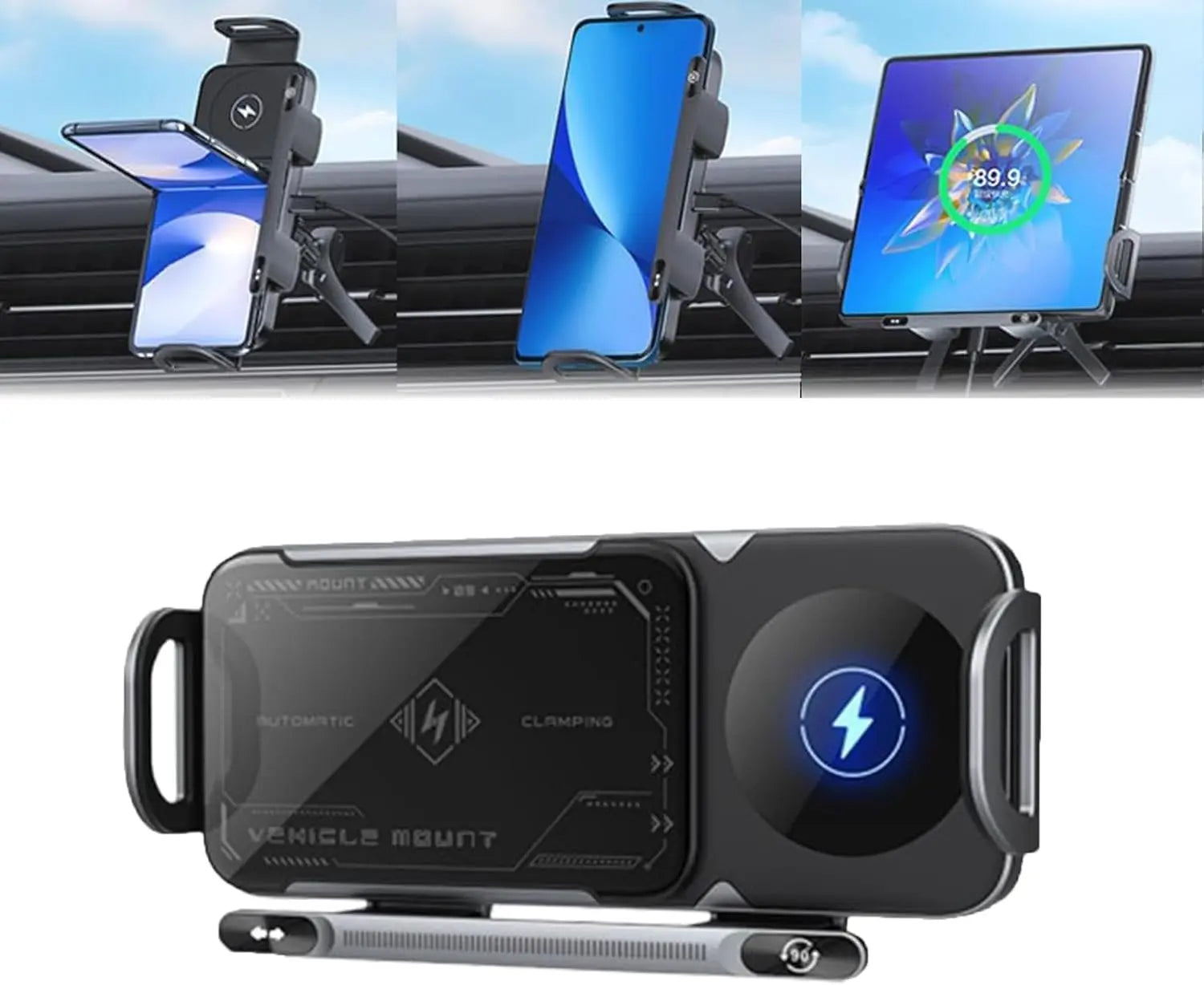 BowLift | Wireless Phone Holder for Car with Fast Charging