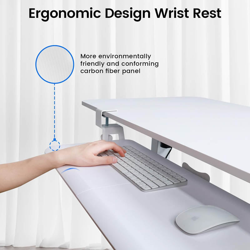 BowLift | Keyboard Drawers & Platforms 26'' x 11 Inch Keyboard Tray Under Desk with Extra Sturdy C Clamp Mount System