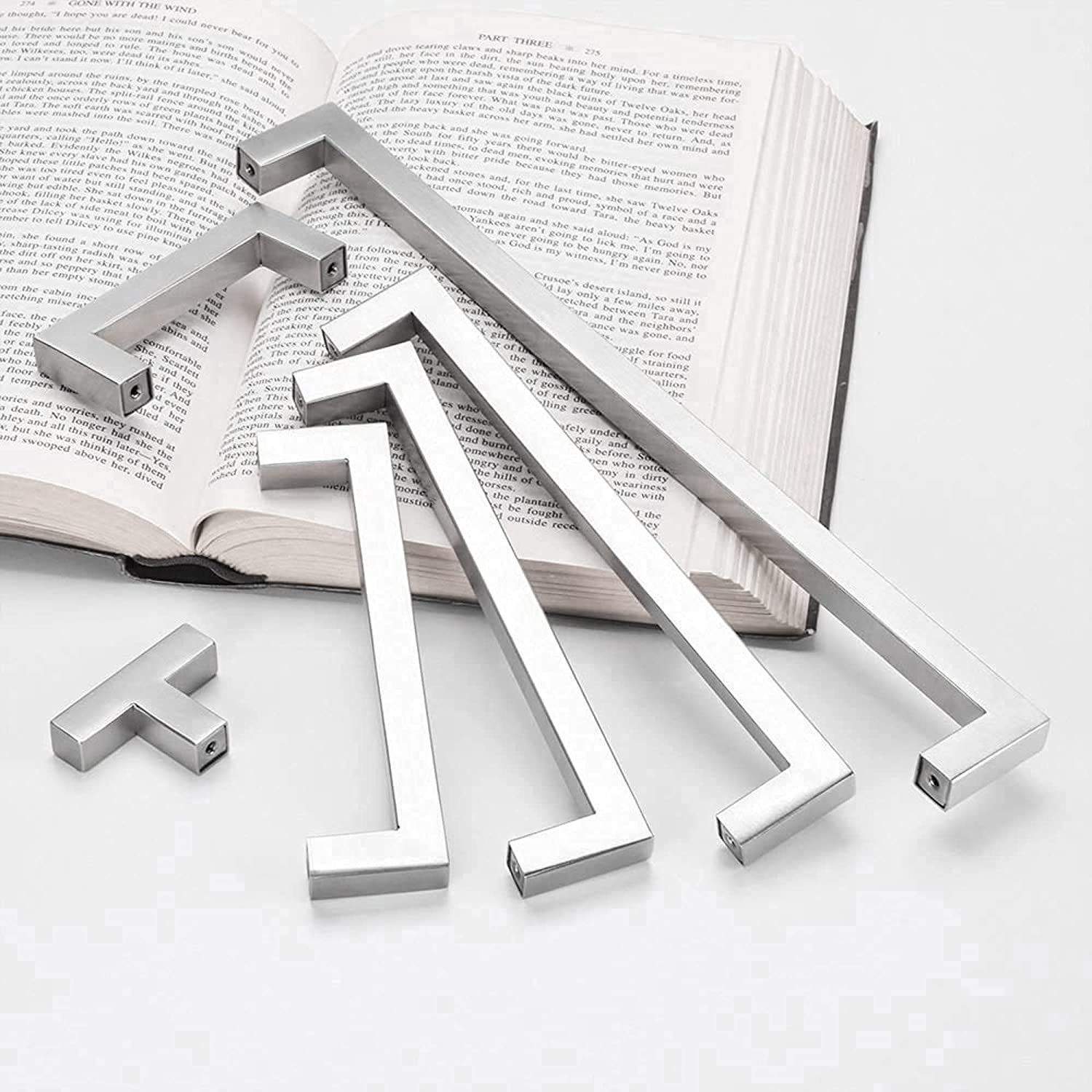 BowLift | Kitchen cabinet pulls brushed nickel stainless steel cabinet handles