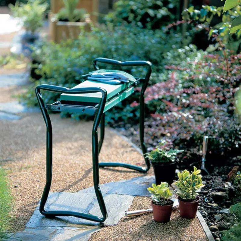 BowLift | Garden Kneeler Seat and Seat Stool, Folding Gardening Stool Kneeler Chair with Thick Pads and Handles