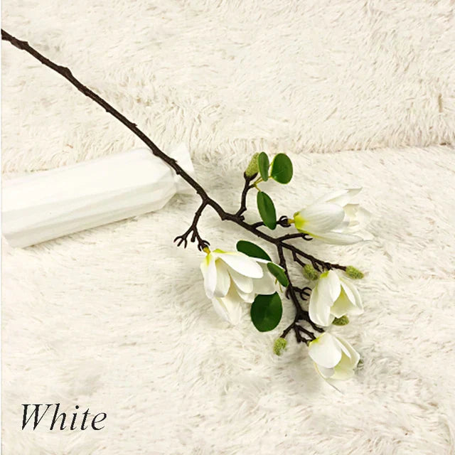 BowLift | GraceBloom | Artificial Magnolia Branches – Realistic Silk Flower Stems for Home Décor