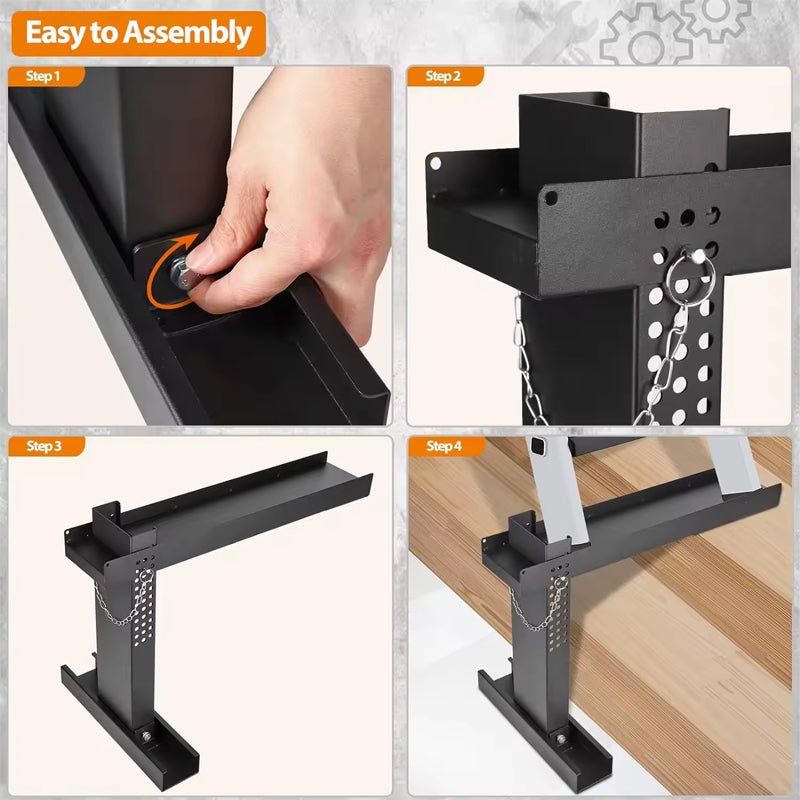 BowLift | Ladder Extender 20x4.7-Inch Standard Ladder Leveler Extension Ladder 10.2-16.5-Inch Adjustable Height Range High Strength Ladder Stabilizer