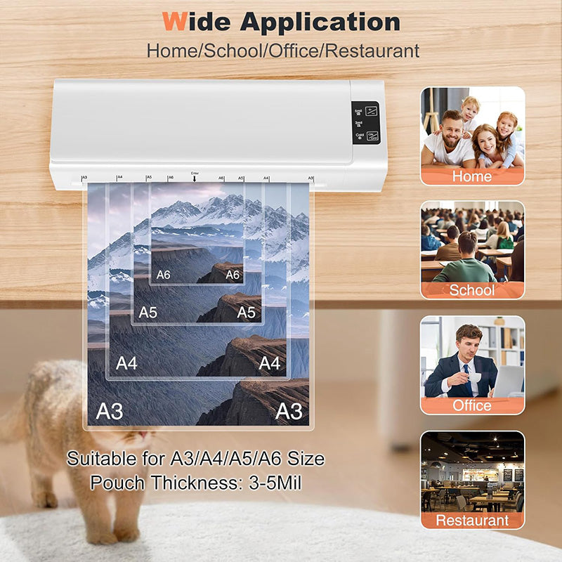 BowLift | 13 Inch Lamination Machine Personal Desktop Cold & Hot A3 Laminating Machine 60s Warm-Up Jam-Free Laminator Machine with 12 Pouches for Office, School